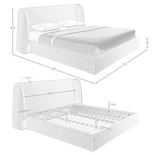 ANGEL CERDA Bett aus dunkelgrauem Stoff  