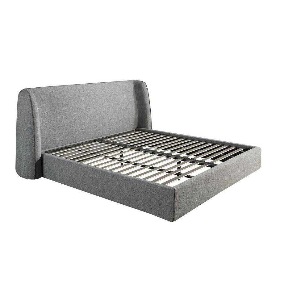 Letto in tessuto grigio scuro