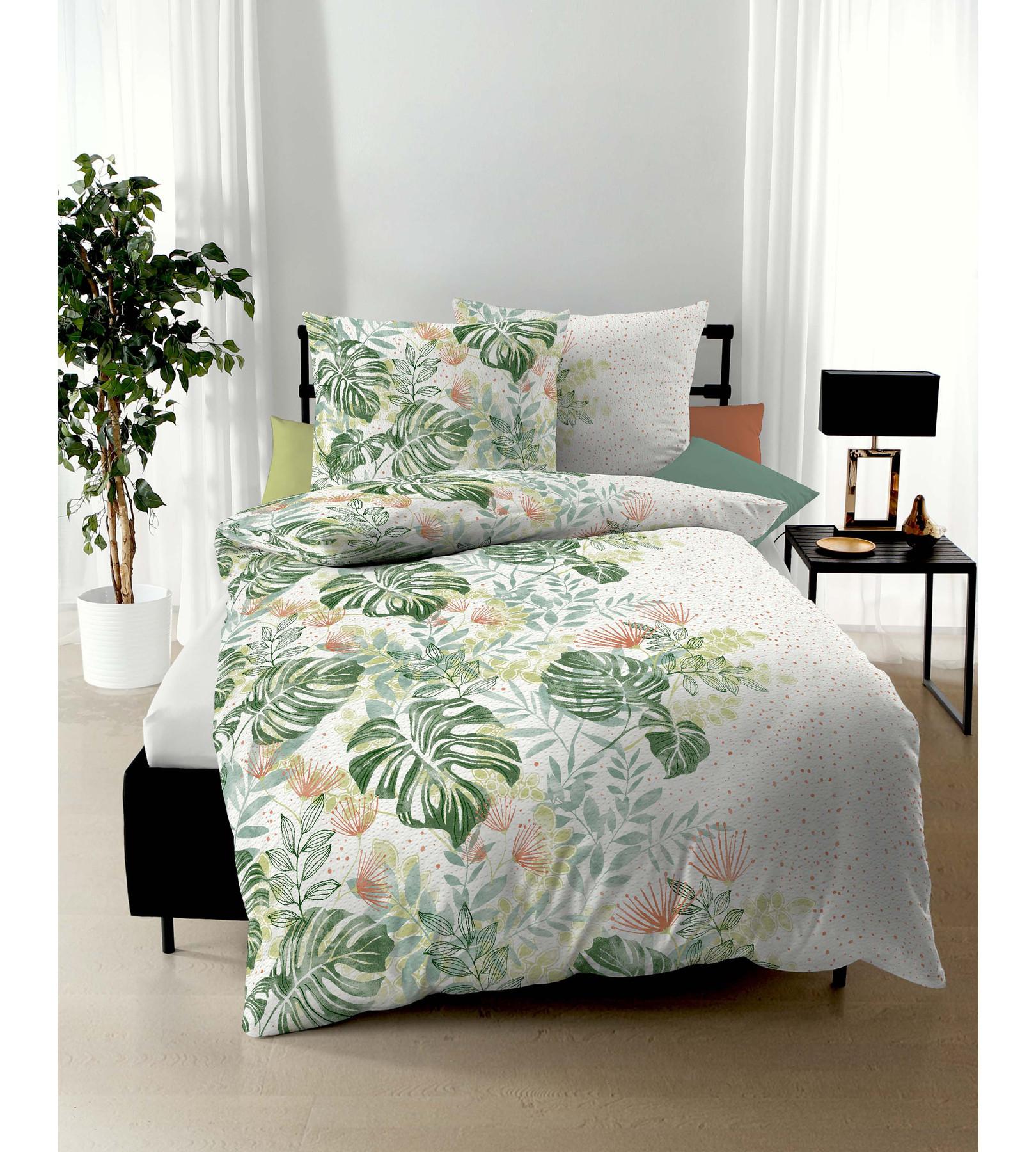 Kaeppel Fensterblatt Seersucker Set Biancheria da Letto  