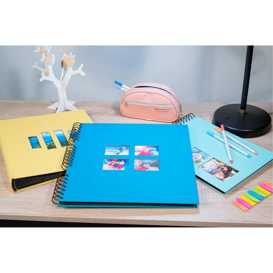 Exacompta Album photo à spirales 60 pages noires Milano  