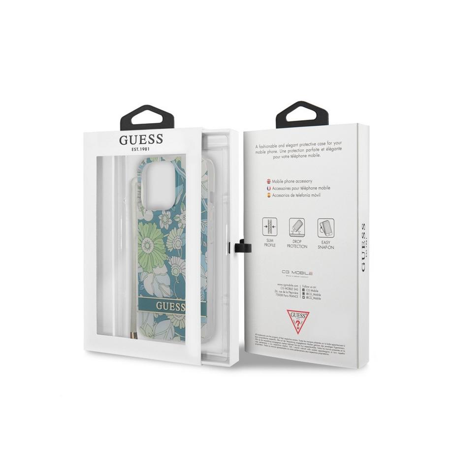 GUESS  Hülle iPhone 13 Pro Flowers + Nylonkette 
