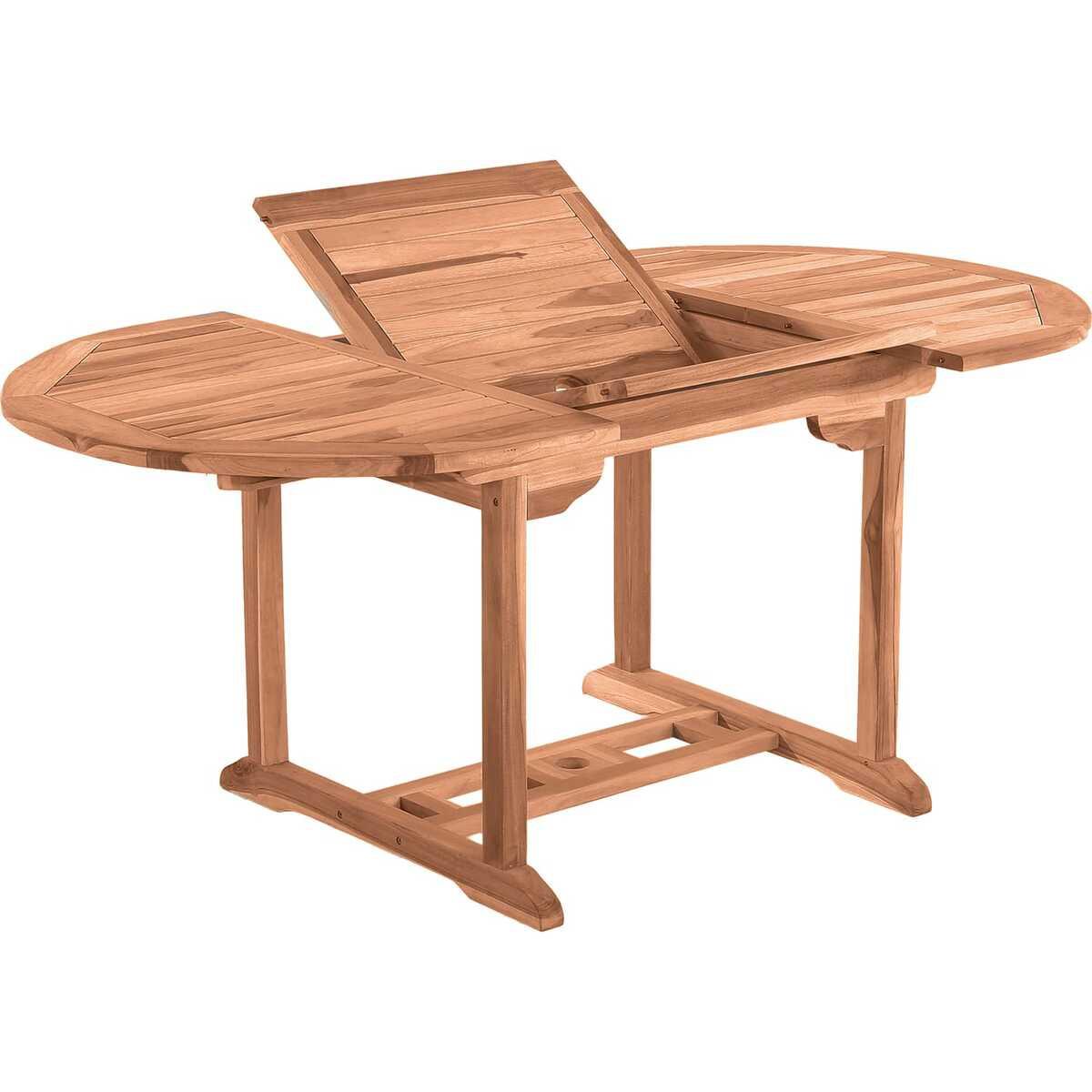 mutoni trend Table de jardin Vantia extensible teck naturel ronde 120  