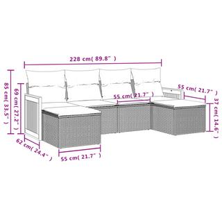 VidaXL Garten sofagarnitur poly-rattan  