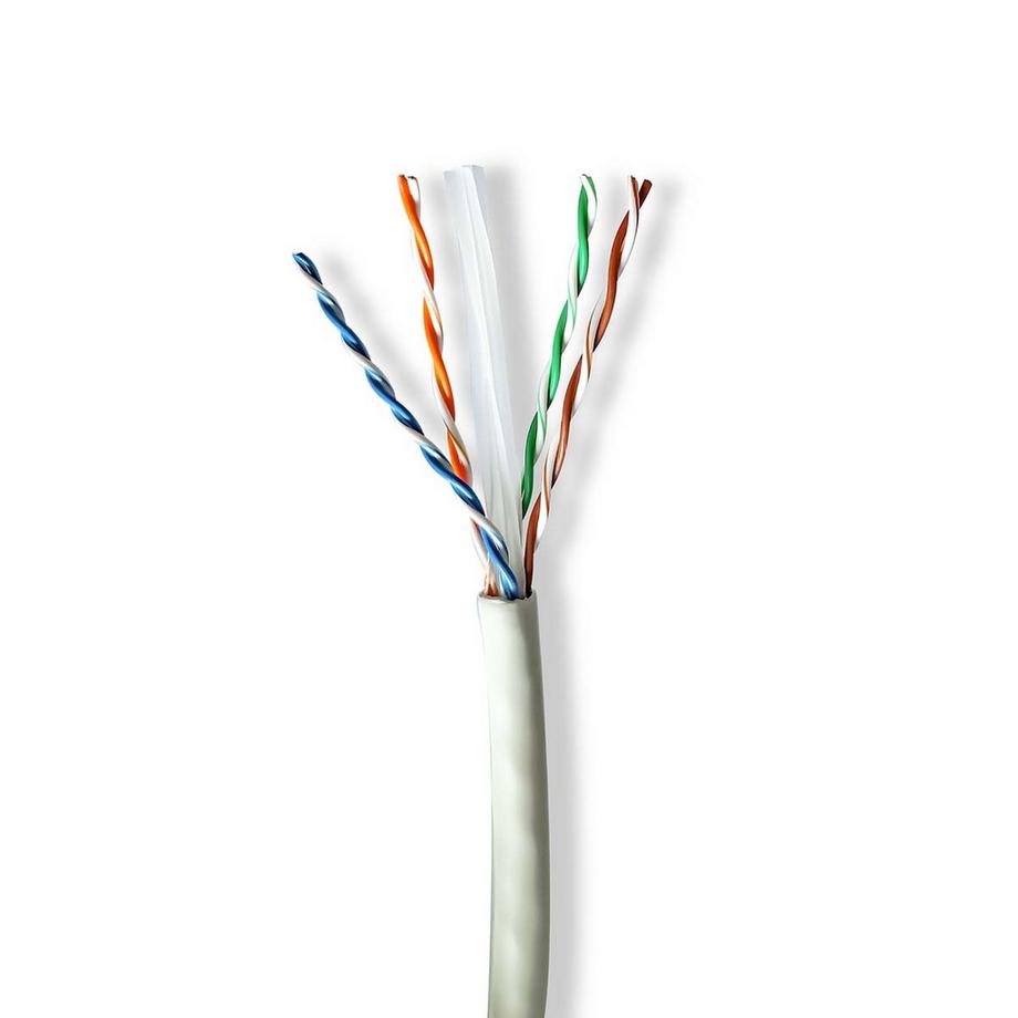 Netzwerkkabeltrommel | CAT6a | Festkabel | U/UTP | Kupfer | 100,0 m | Innenbereich | Rund | LSZH | Grau | Geschenkbox