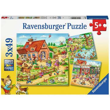 Ravensburger Kinderpuzzel 3x49 stukjes Landelijke vakantie