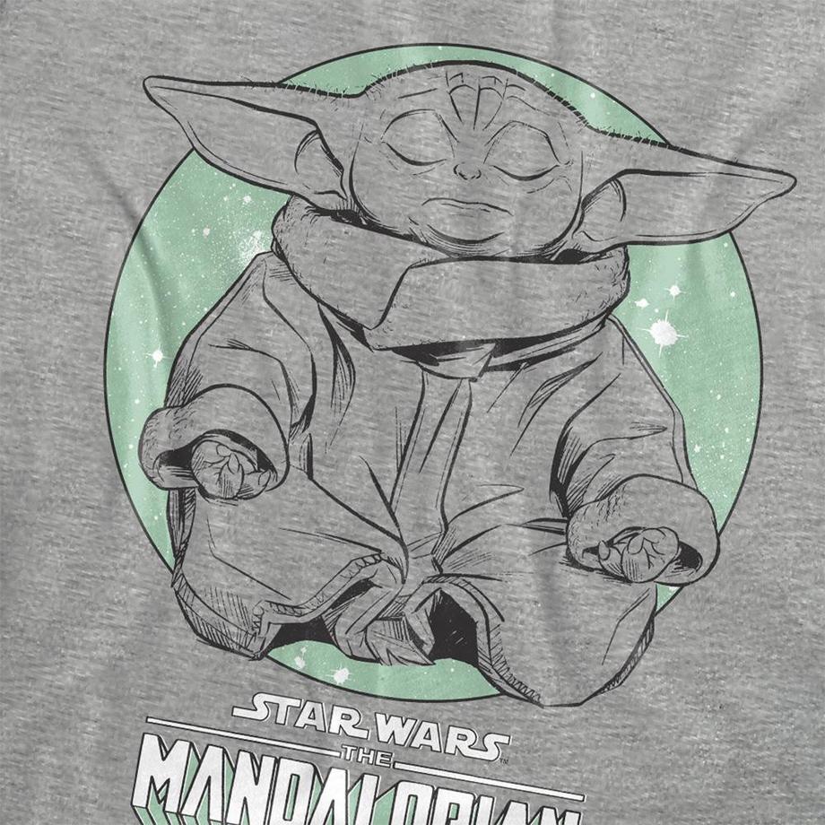 STAR WARS T-Shirt Relaxing con Stampa Grogu in Posa Yoga  
