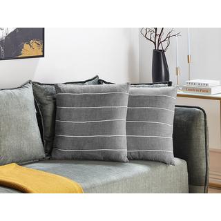 Beliani Dekokissen 2er Set aus Leinen Klassisch MILAS  