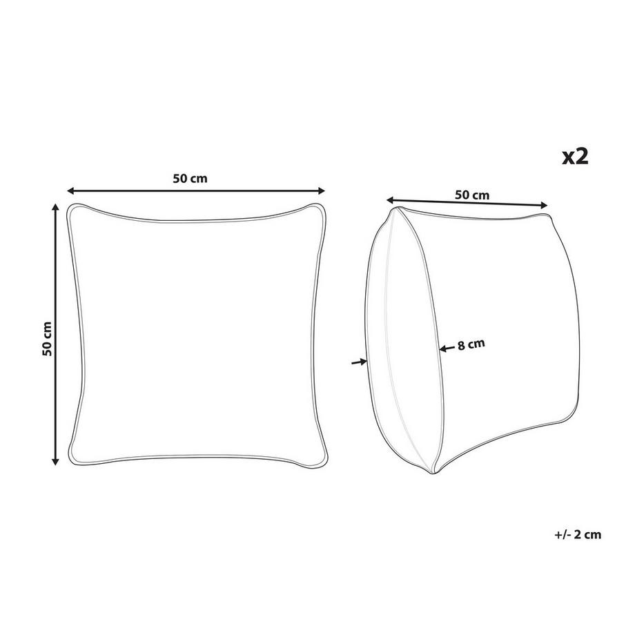 Beliani Lot de 2 coussins décoratifs en Lin  MILAS  