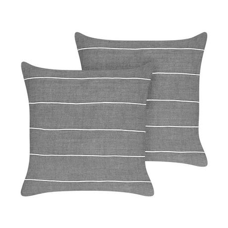 Beliani Dekokissen 2er Set aus Leinen Klassisch MILAS  
