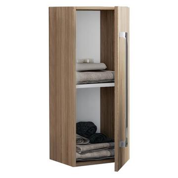 Holz Holz Wandregal | Midischrank | Maße: H. 75 x B. 33 x T. 22 cm |  1 hohe Tür - Badinos D