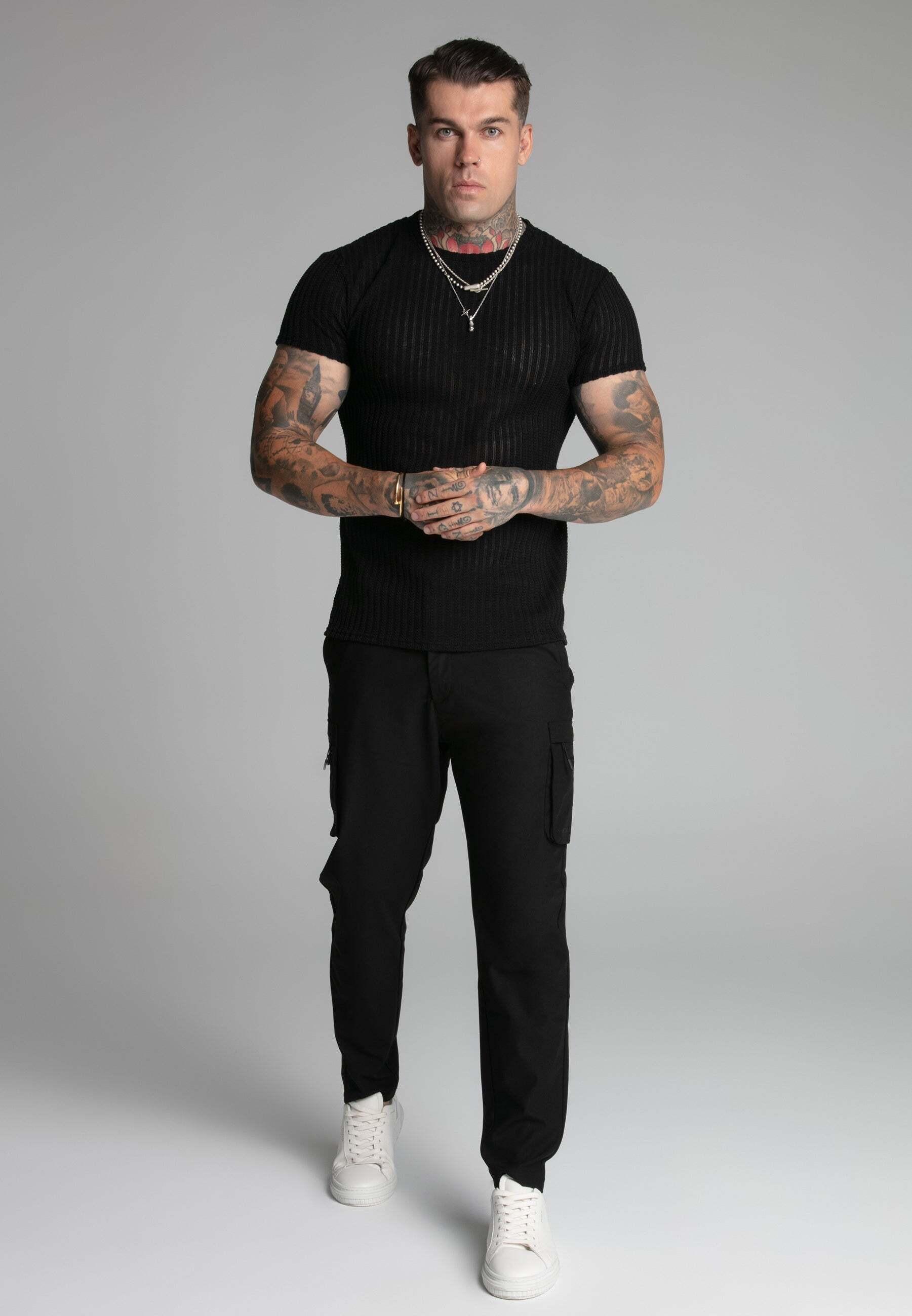 Sik Silk T-Shirt Textured Muscle Fit  