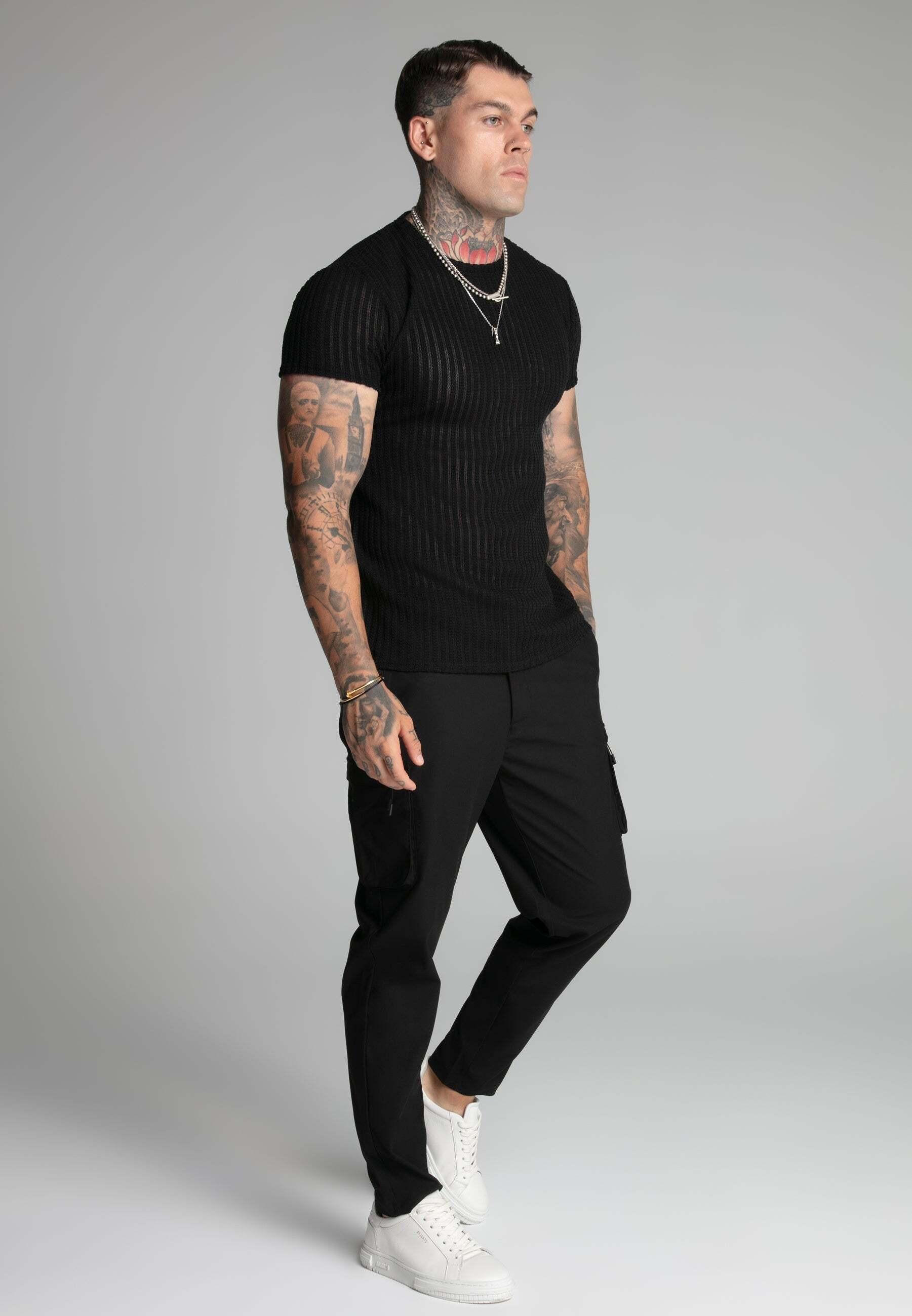 Sik Silk T-Shirt Textured Muscle Fit  