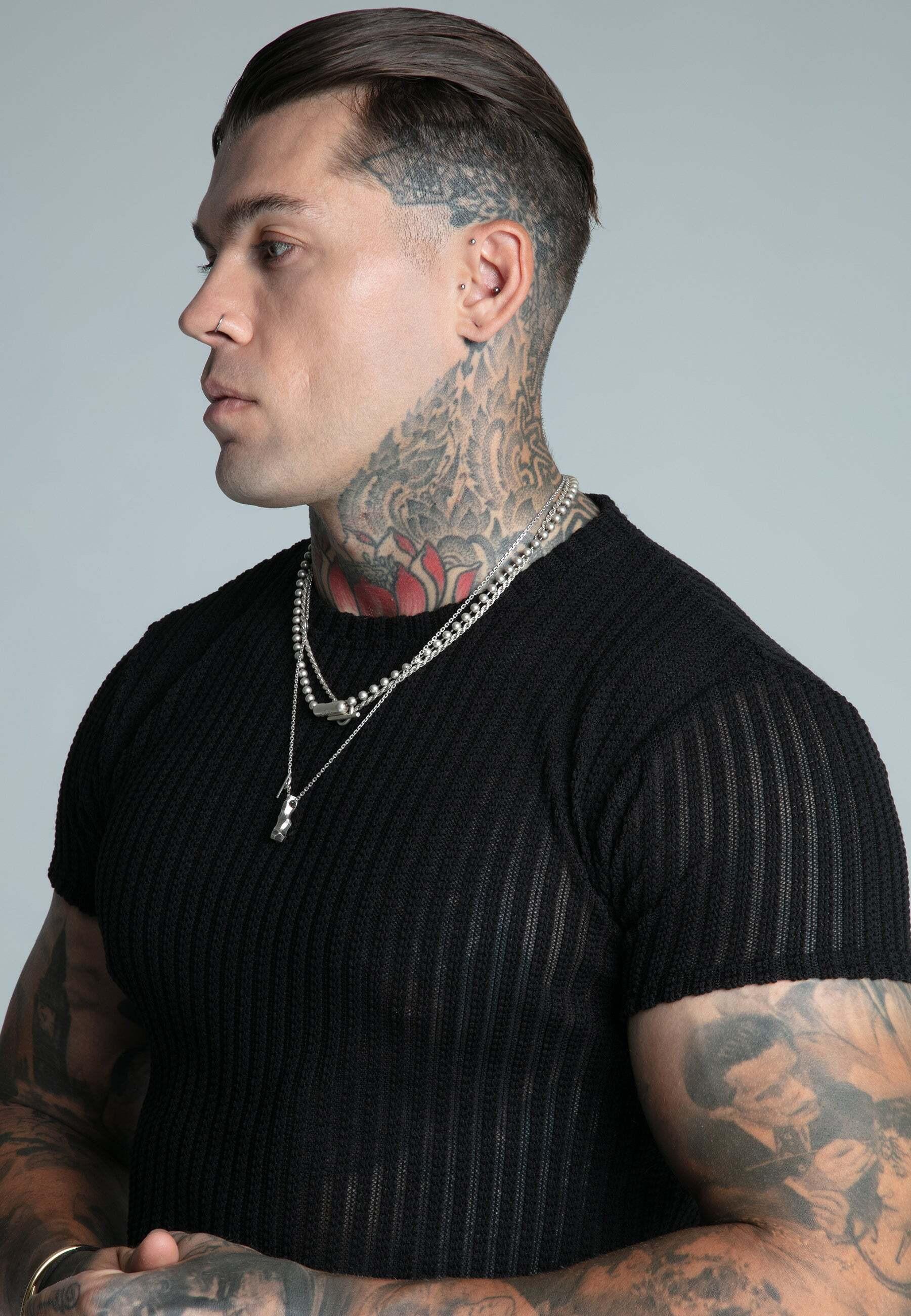 Sik Silk T-Shirt Textured Muscle Fit  