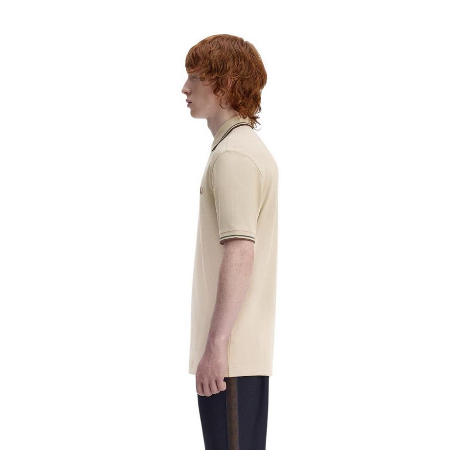 FRED PERRY Maglietta Polo con Collo e Maniche Bicolori  