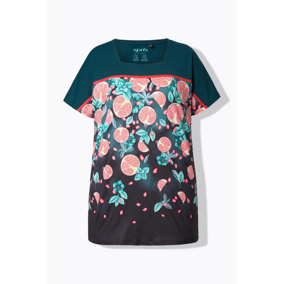 Ulla Popken Oversized Carré-Ausschnitt Halbarm Funktionsshirt  