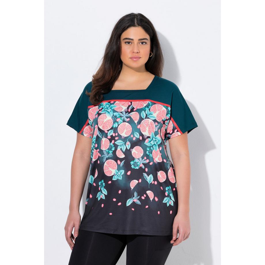 Ulla Popken Oversized Carré-Ausschnitt Halbarm Funktionsshirt  