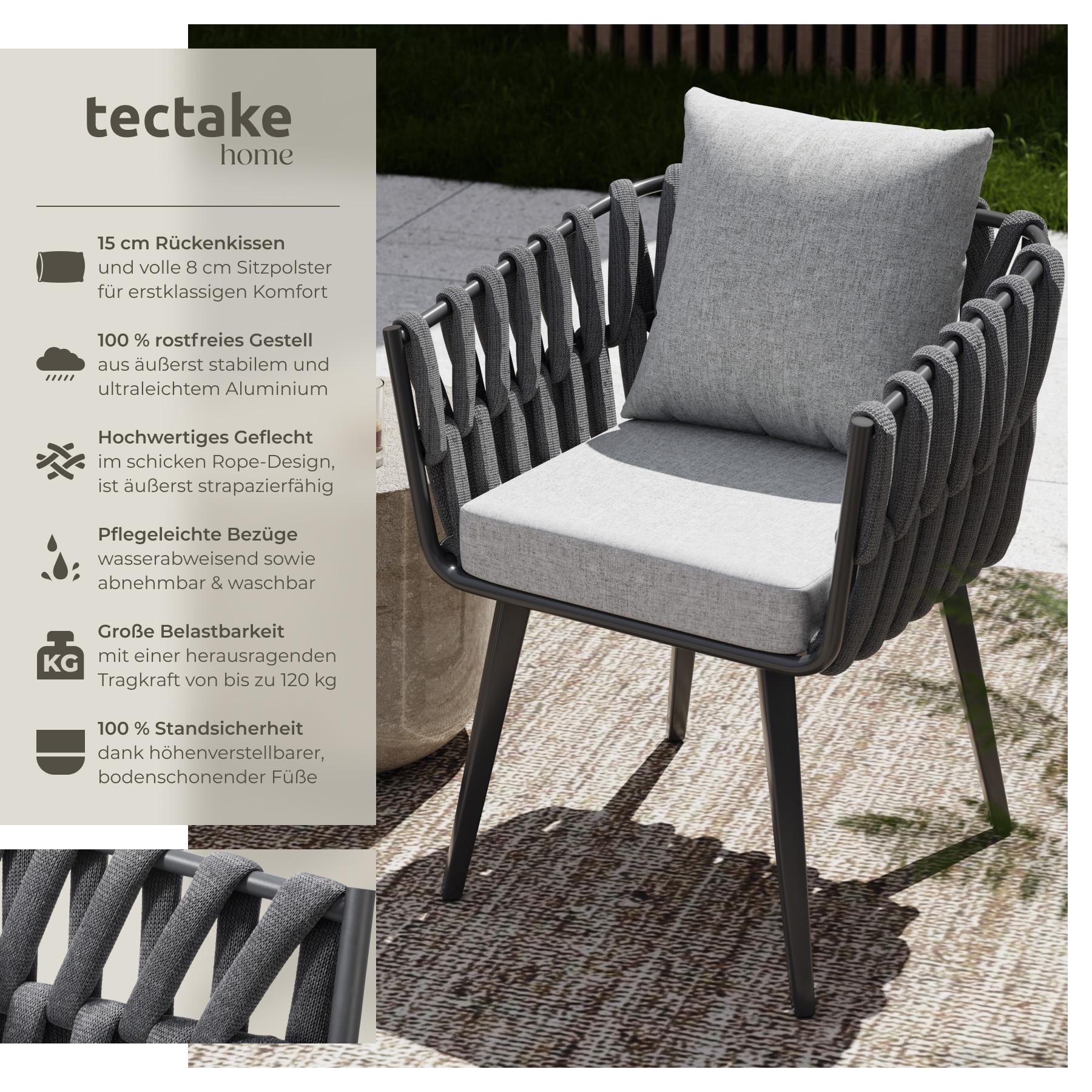 Tectake Chaise LUGANO avec cadre en aluminium  