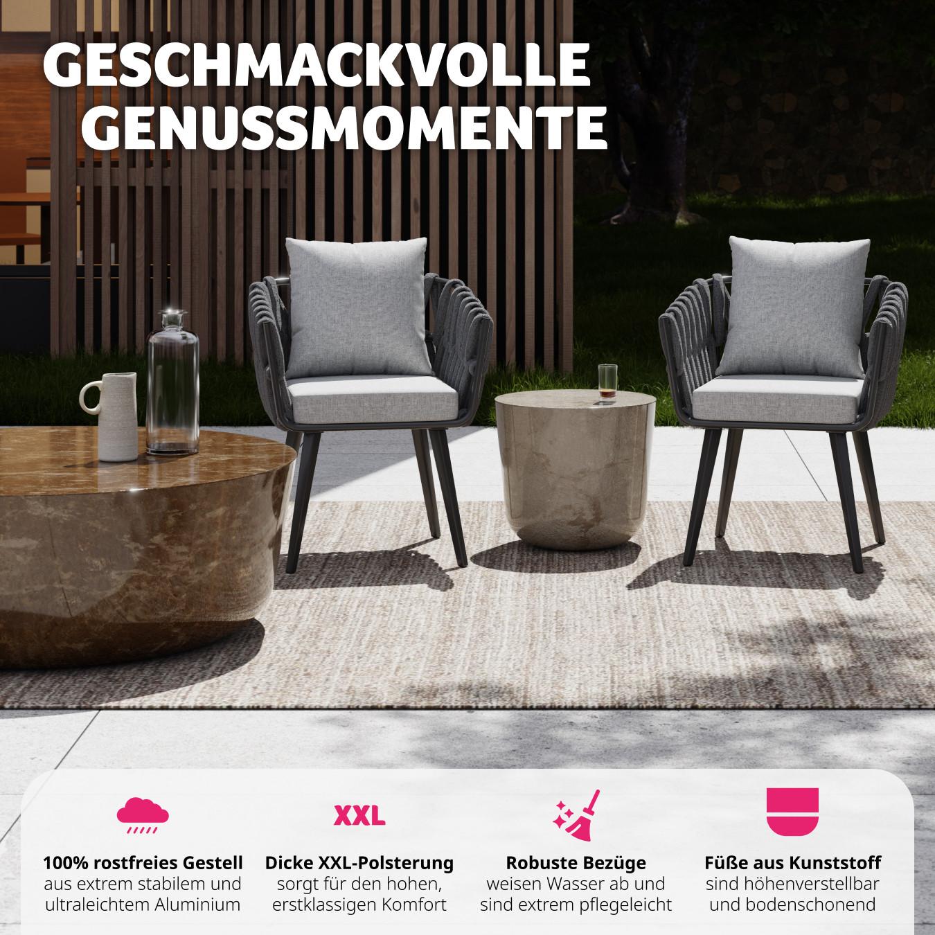 Tectake Chaise LUGANO avec cadre en aluminium  