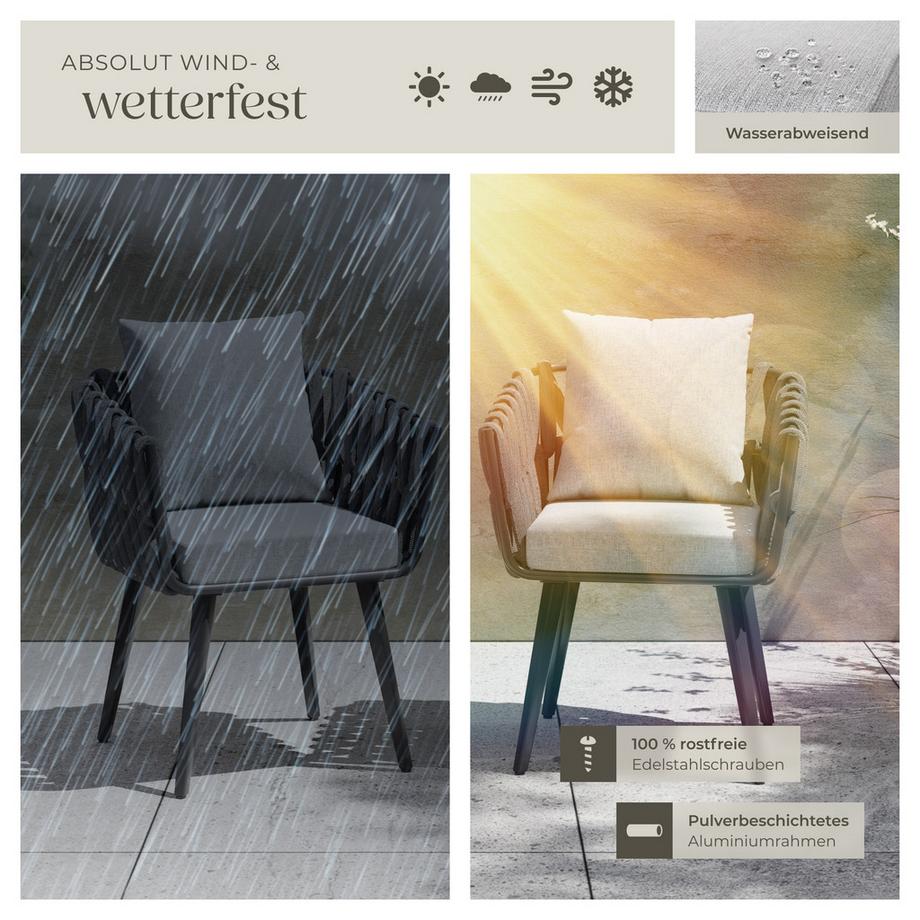 Tectake Sedia Lugano Telaio in alluminio  