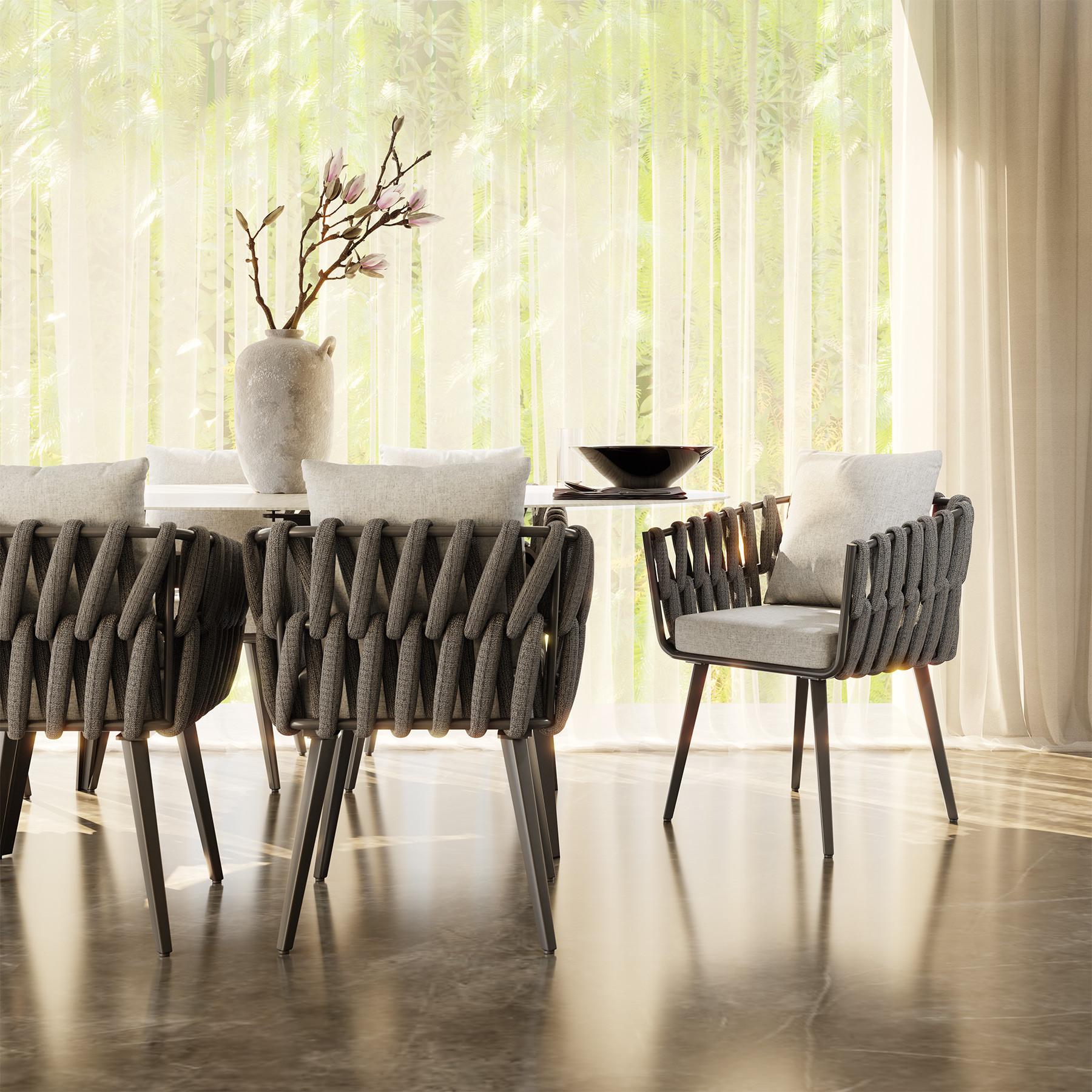 Tectake Chaise LUGANO avec cadre en aluminium  