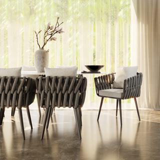 Tectake Chaise LUGANO avec cadre en aluminium  