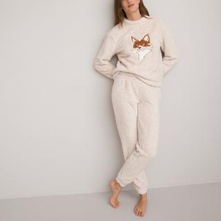 SO'HOME Pyjama en Sherpa Polaire avec Broderie Renard  