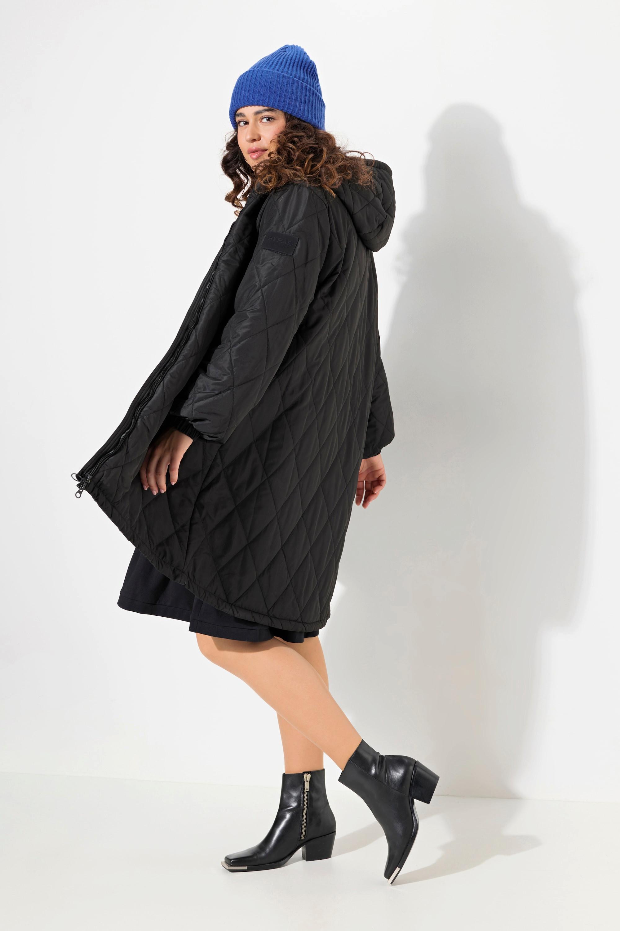 Ulla Popken Leichtstepp Mantel wasserabweisend 2-Wege-Zipper  