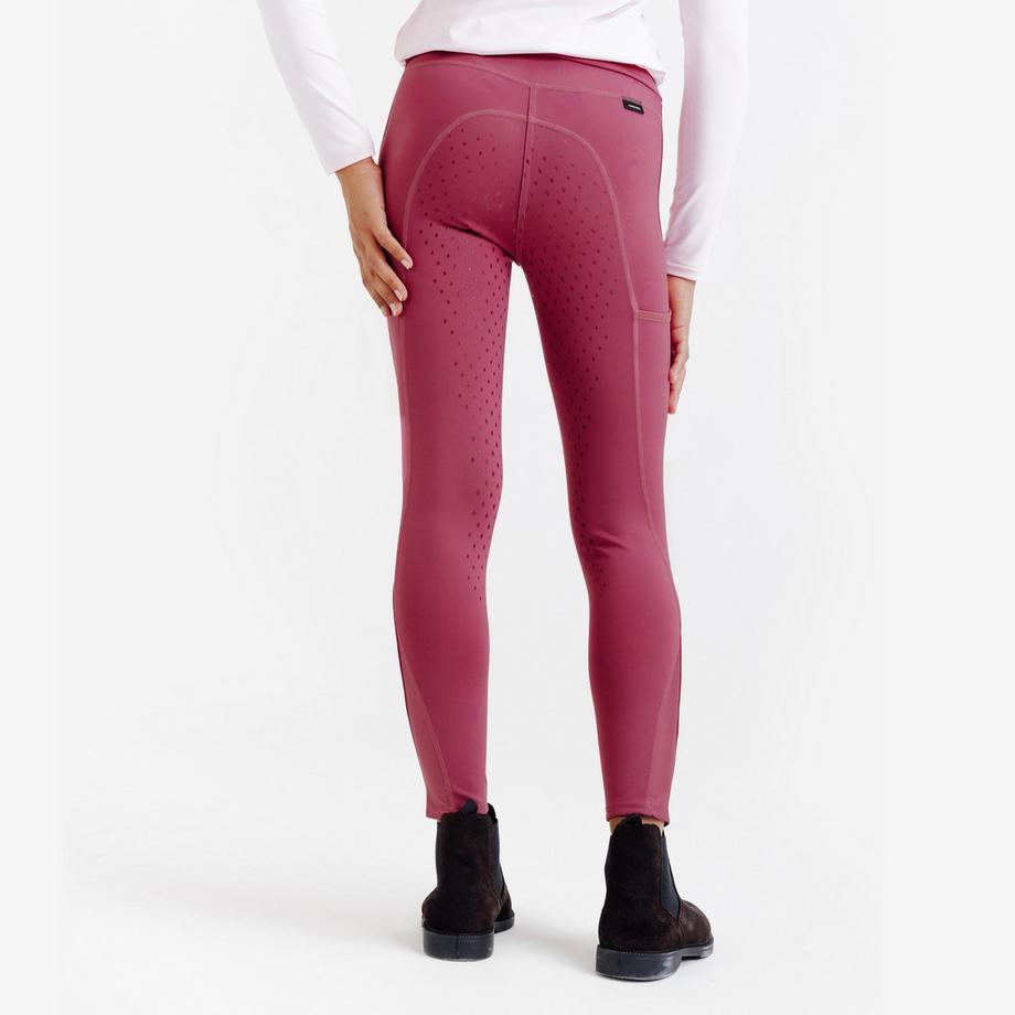 FOUGANZA  Reitleggings Full Grip Kinder - 500 Litchi rosa 
