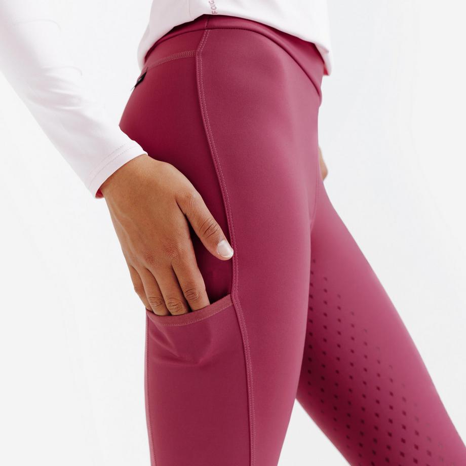 FOUGANZA  Reitleggings Full Grip Kinder - 500 Litchi rosa 