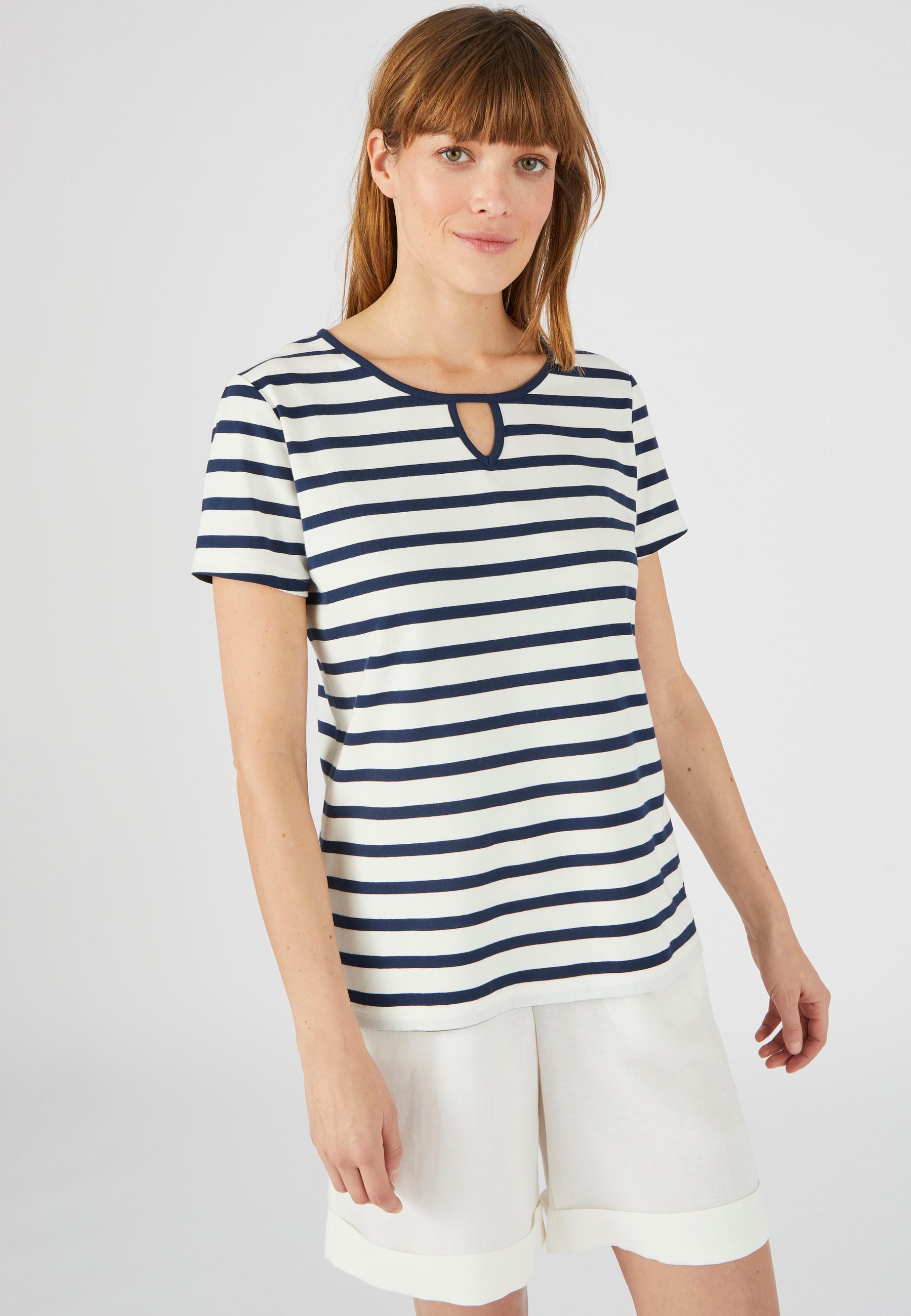 Damart  Tee-shirt col rond forme trapèze, coton biologique majoritaire stretch. 