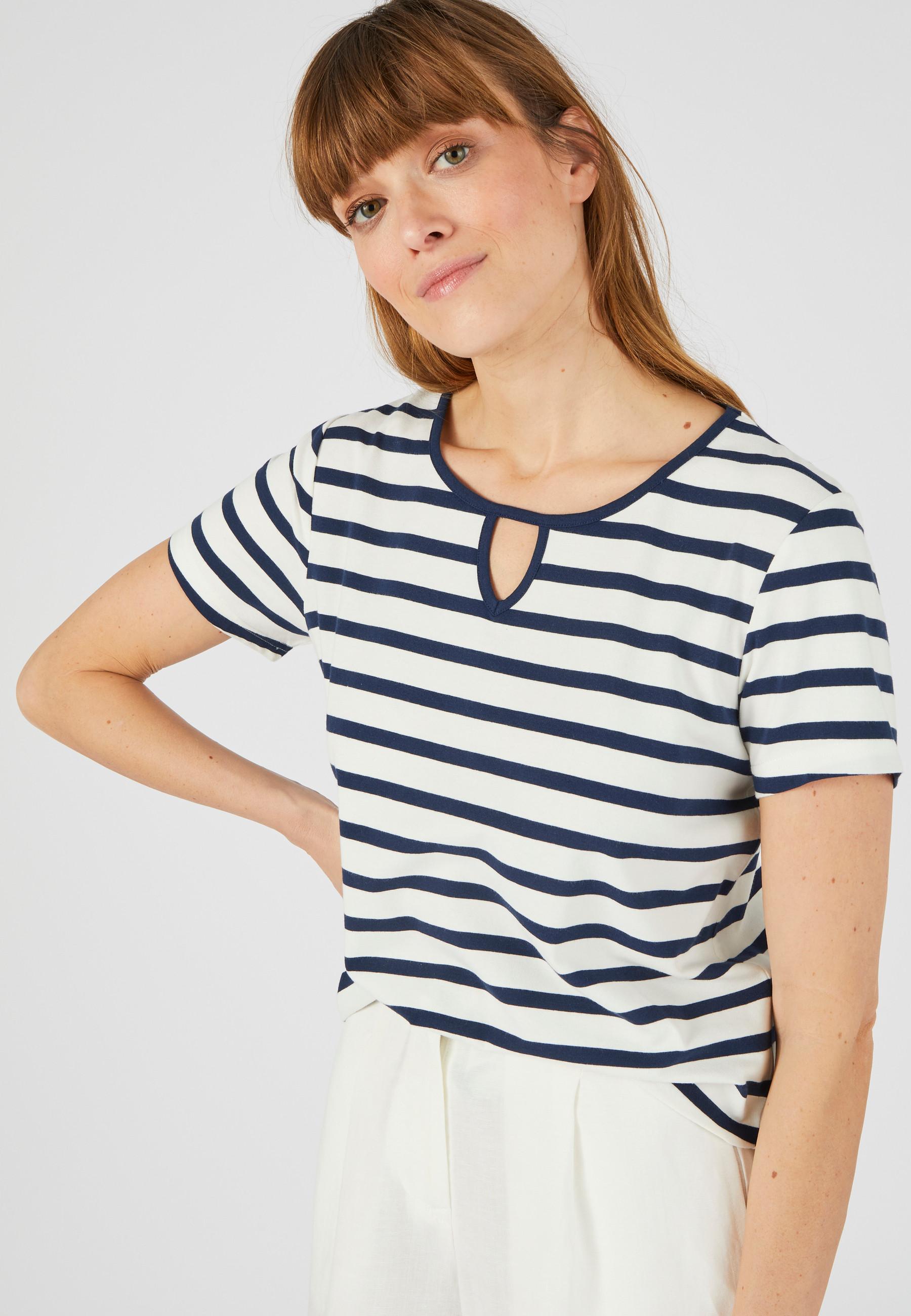 Damart  Tee-shirt col rond forme trapèze, coton biologique majoritaire stretch. 