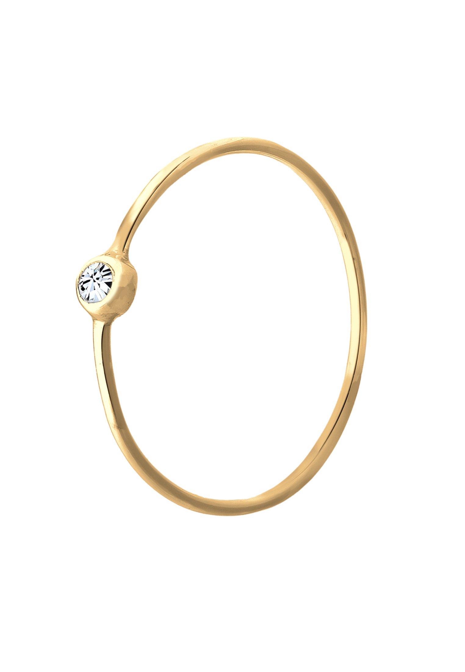 Elli  Ring Solitär Stapelring Kristall 