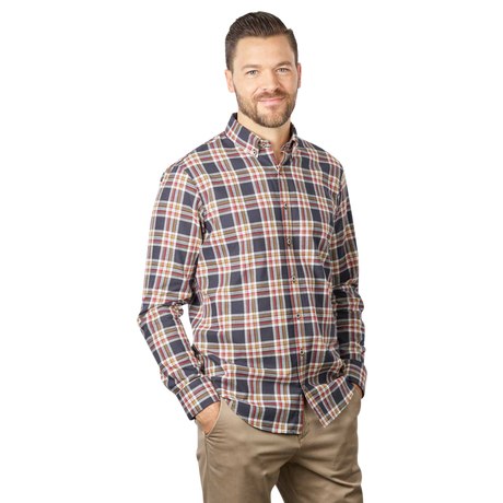 BRAX Daniel Kariertes Button Down Langarmhemd  