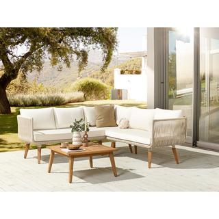 Beliani Set lounge pour jardin en Acacia Moderne ALCAMO  