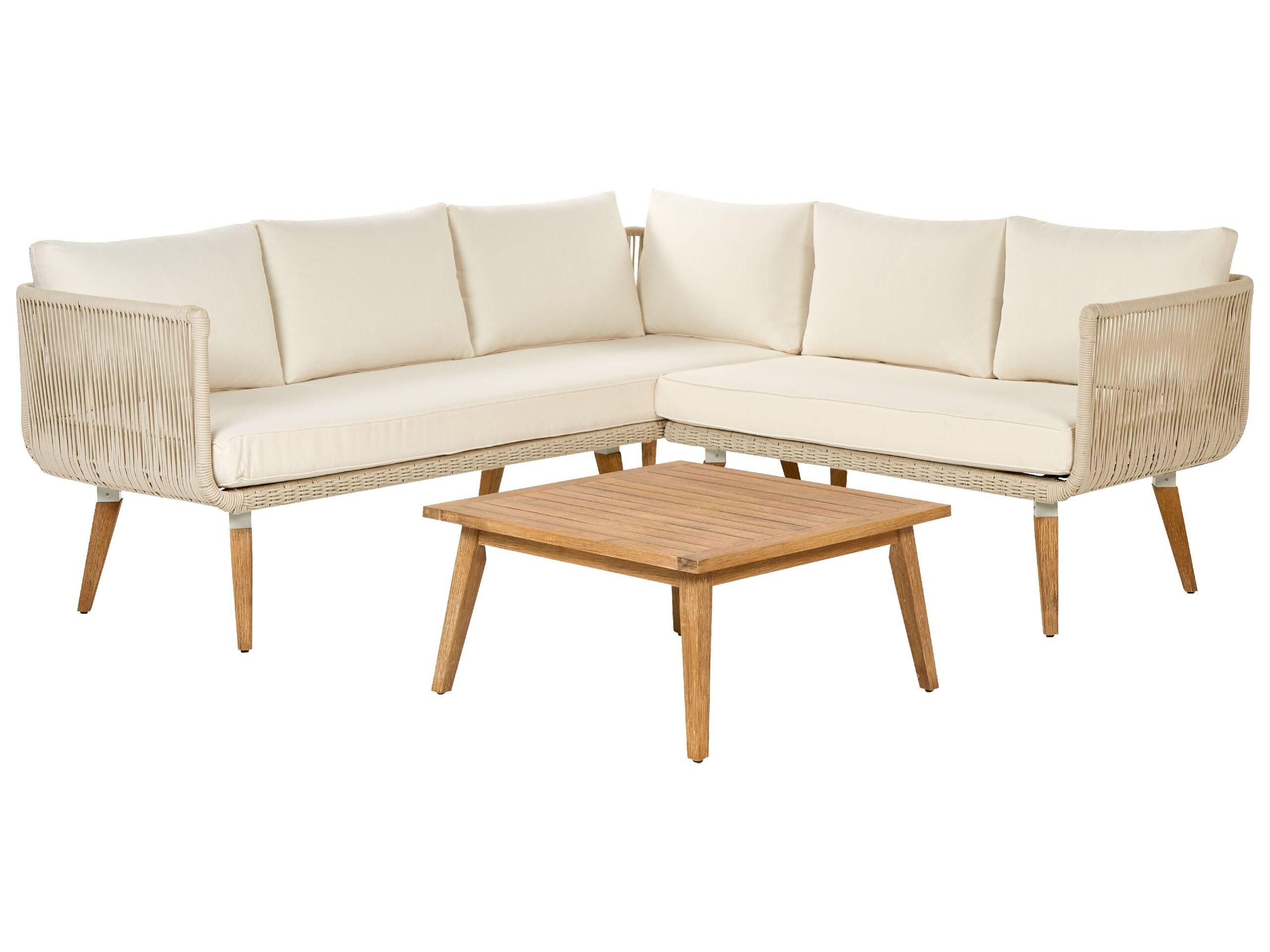 Beliani Set lounge pour jardin en Acacia Moderne ALCAMO  