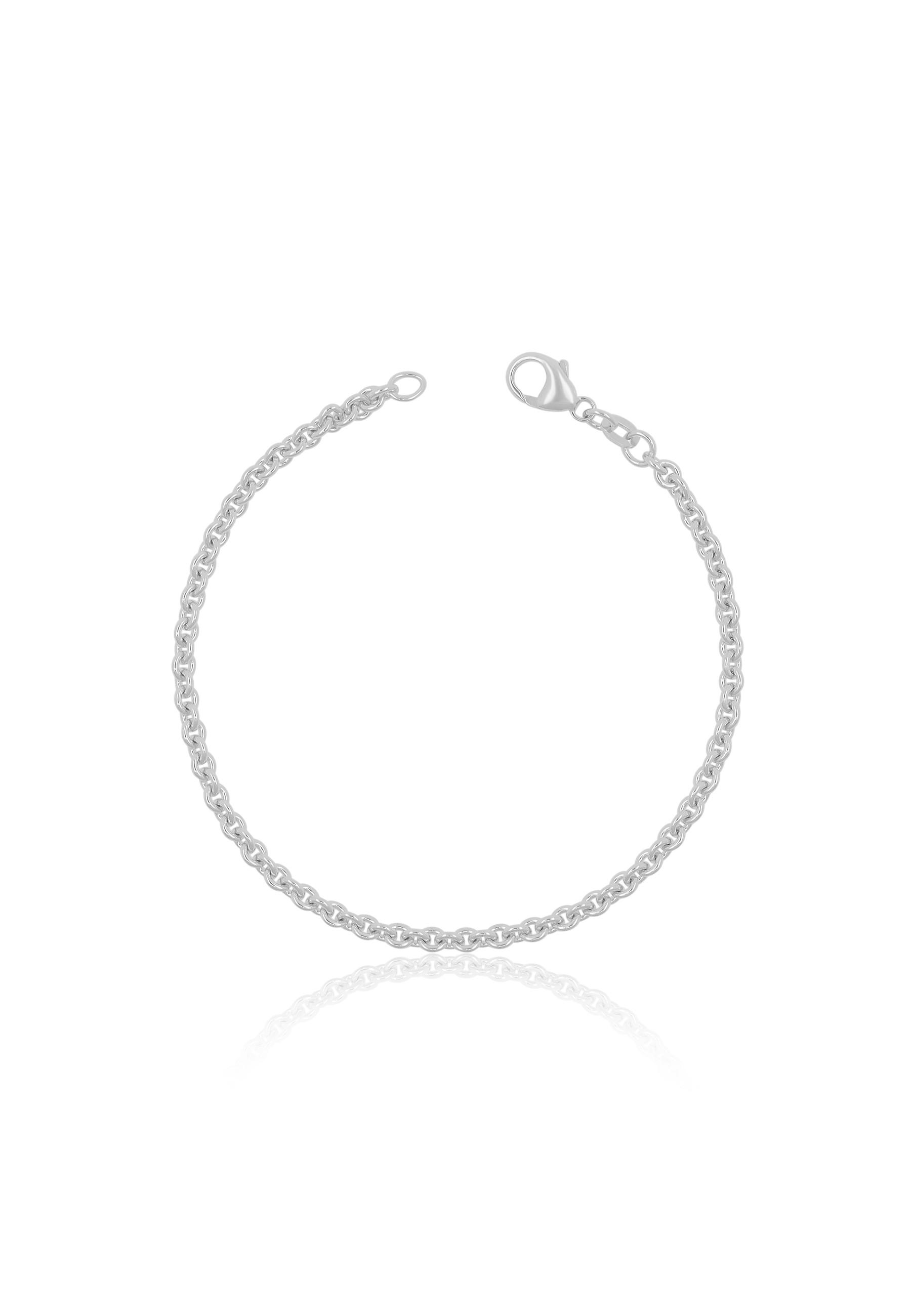 MUAU Schmuck  Bracelet rond d'forçat en or blanc 750, 3,1mm, 19cm 