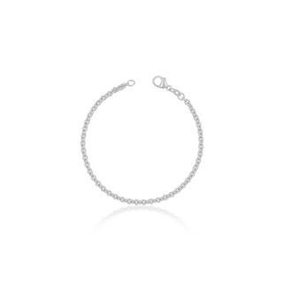 MUAU Schmuck  Bracelet rond d'forçat en or blanc 750, 3,1mm, 19cm 