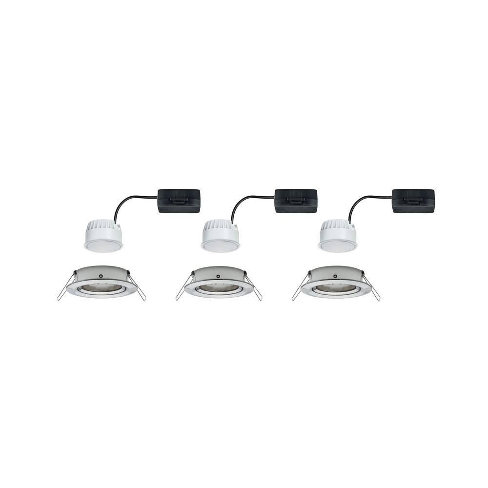 Paulmann Nova Einbauleuchte 3er Set LED LED 18 W Eisen (gebürstet)  