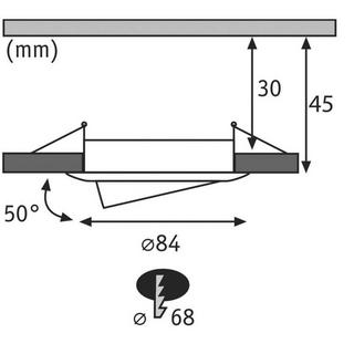 Paulmann Nova Einbauleuchte 3er Set LED LED 18 W Eisen (gebürstet)  