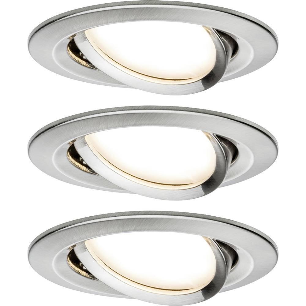 Paulmann Nova Einbauleuchte 3er Set LED LED 18 W Eisen (gebürstet)  