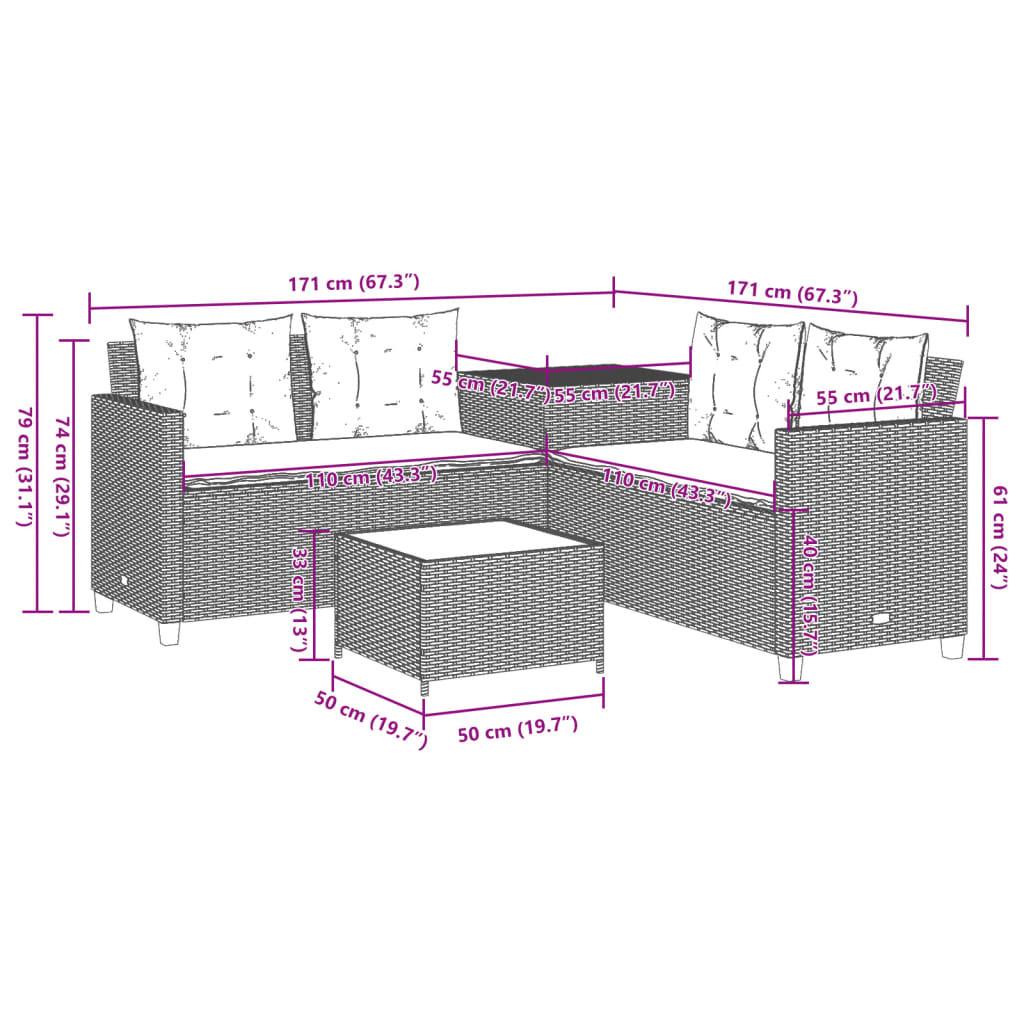 VidaXL Canapé de jardin rotin synthétique  