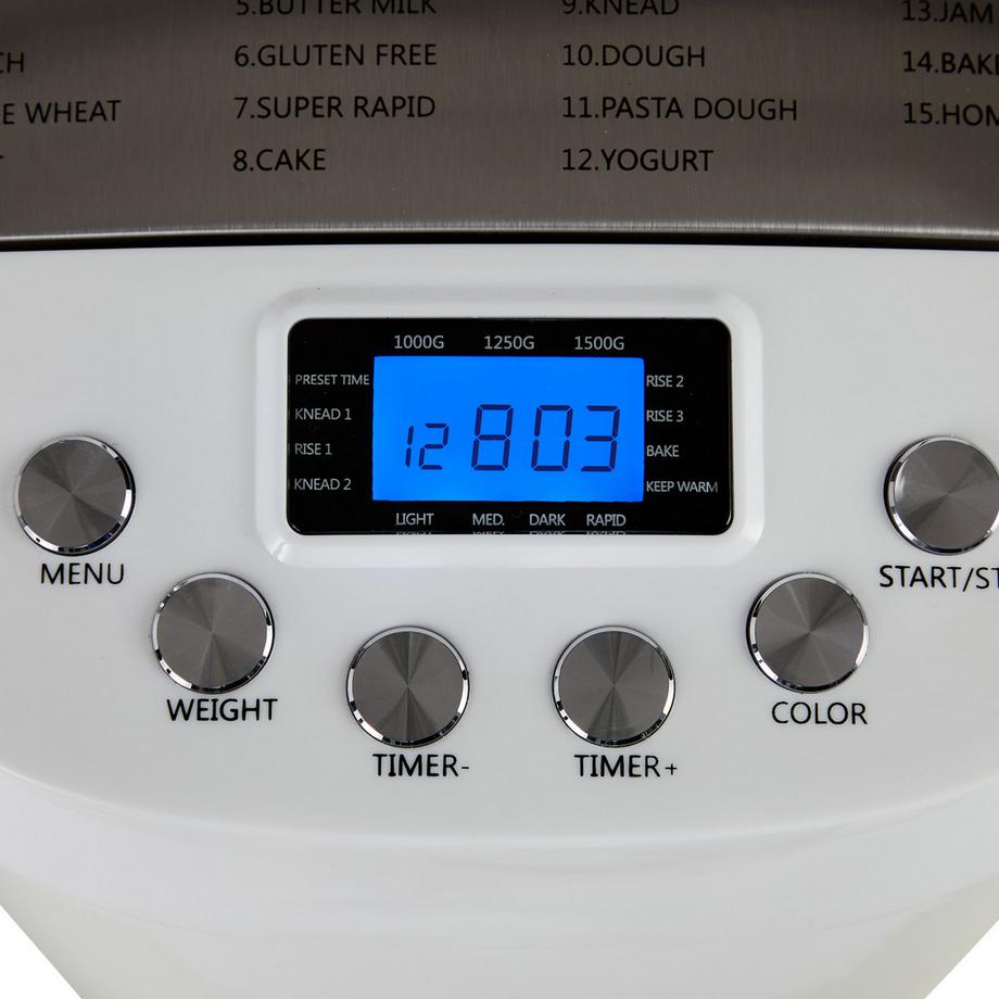 Arebos Brotbackautomat Brotbackmaschine 15 Programme 850W LCD Display  