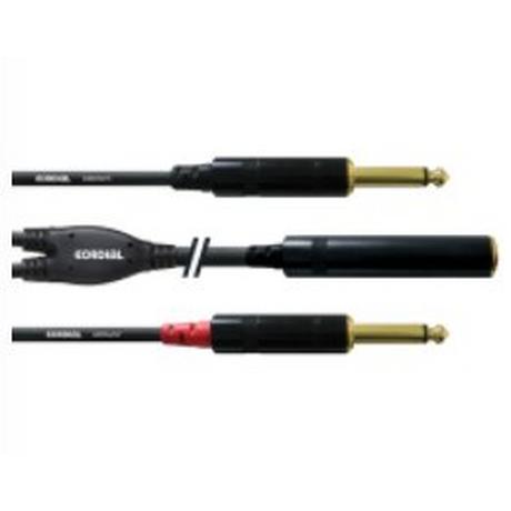 Cordial  Cordial CFY 0.3 KPP câble audio 0,3 m 2 x 6,35 mm 6,35 mm Noir 
