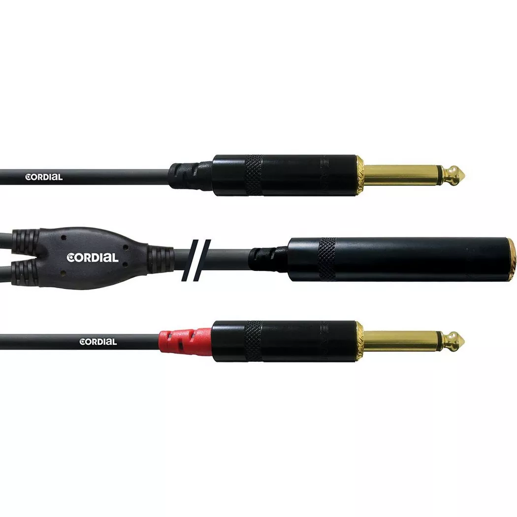 Cordial CFY 0,3 KPP Audio adapter 1x Jack socket 2x Jack plug Blac...
