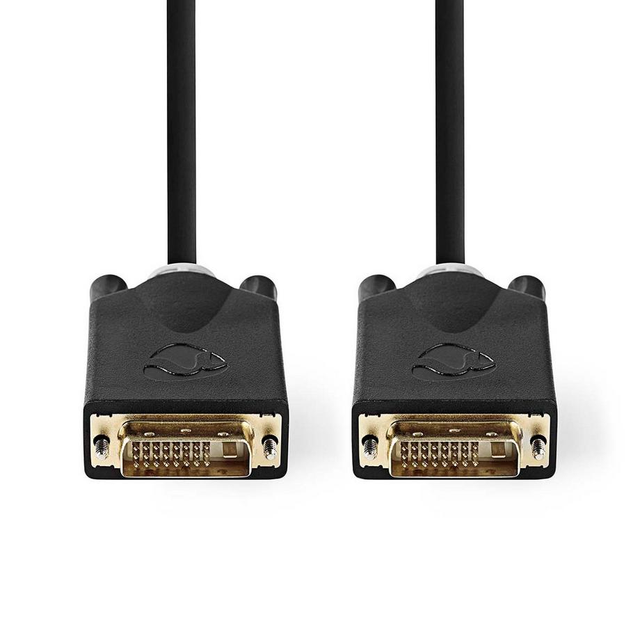 Nedis  DVI-Kabel | DVI-D 24+1-Pin Stecker | DVI-D 24+1-Pin Stecker | 2560x1600 | Vergoldet | 3,00 m | Gerade | PVC | Anthrazit | Box 