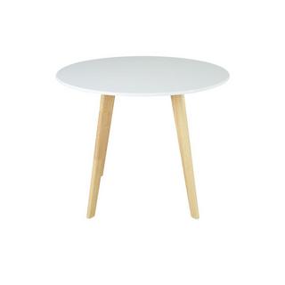 Vente-unique Table ronde COLETTE 4 cous Hévéa massif MDF  