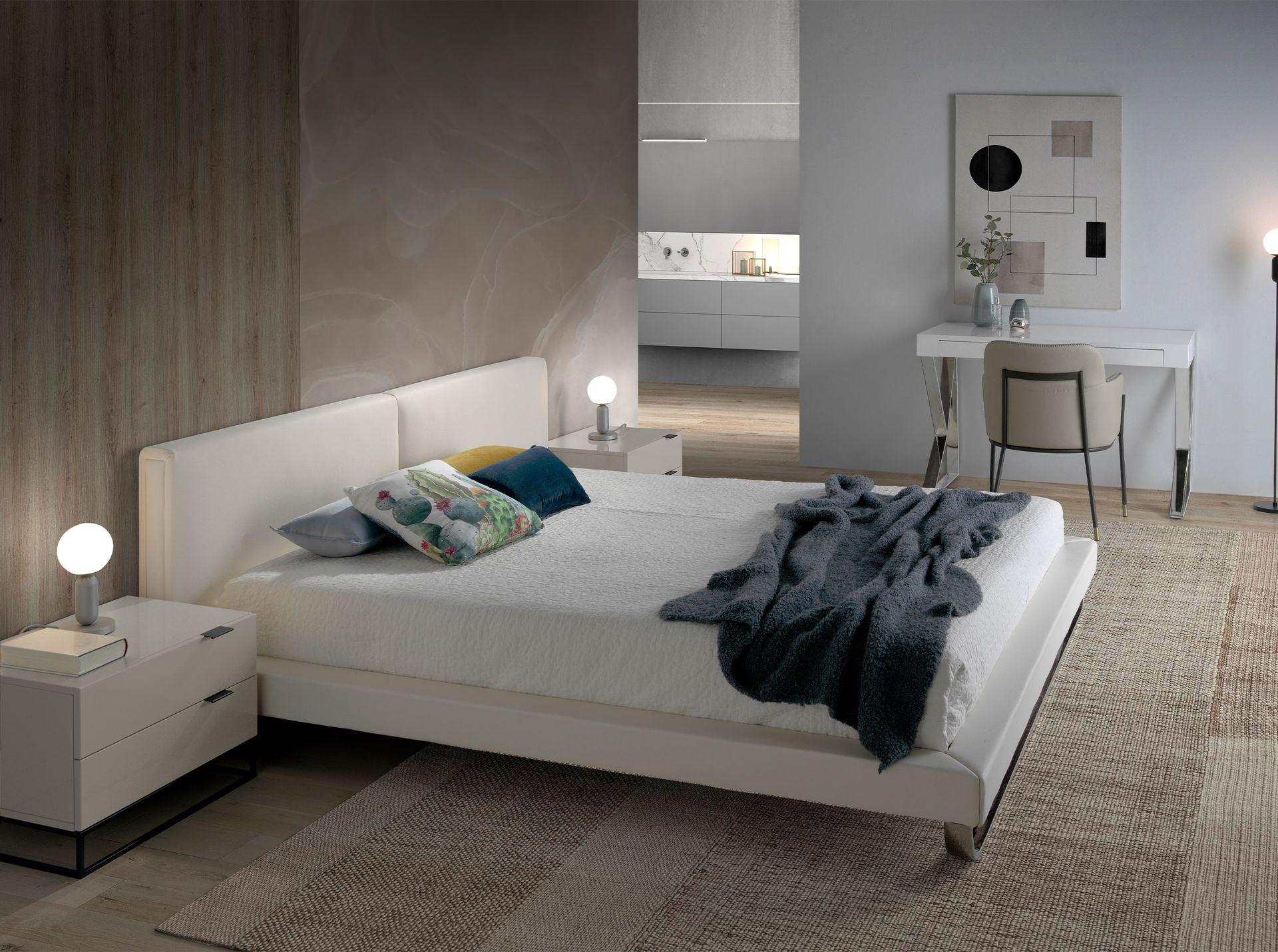 ANGEL CERDA Table de chevet en bois gris et acier noir  