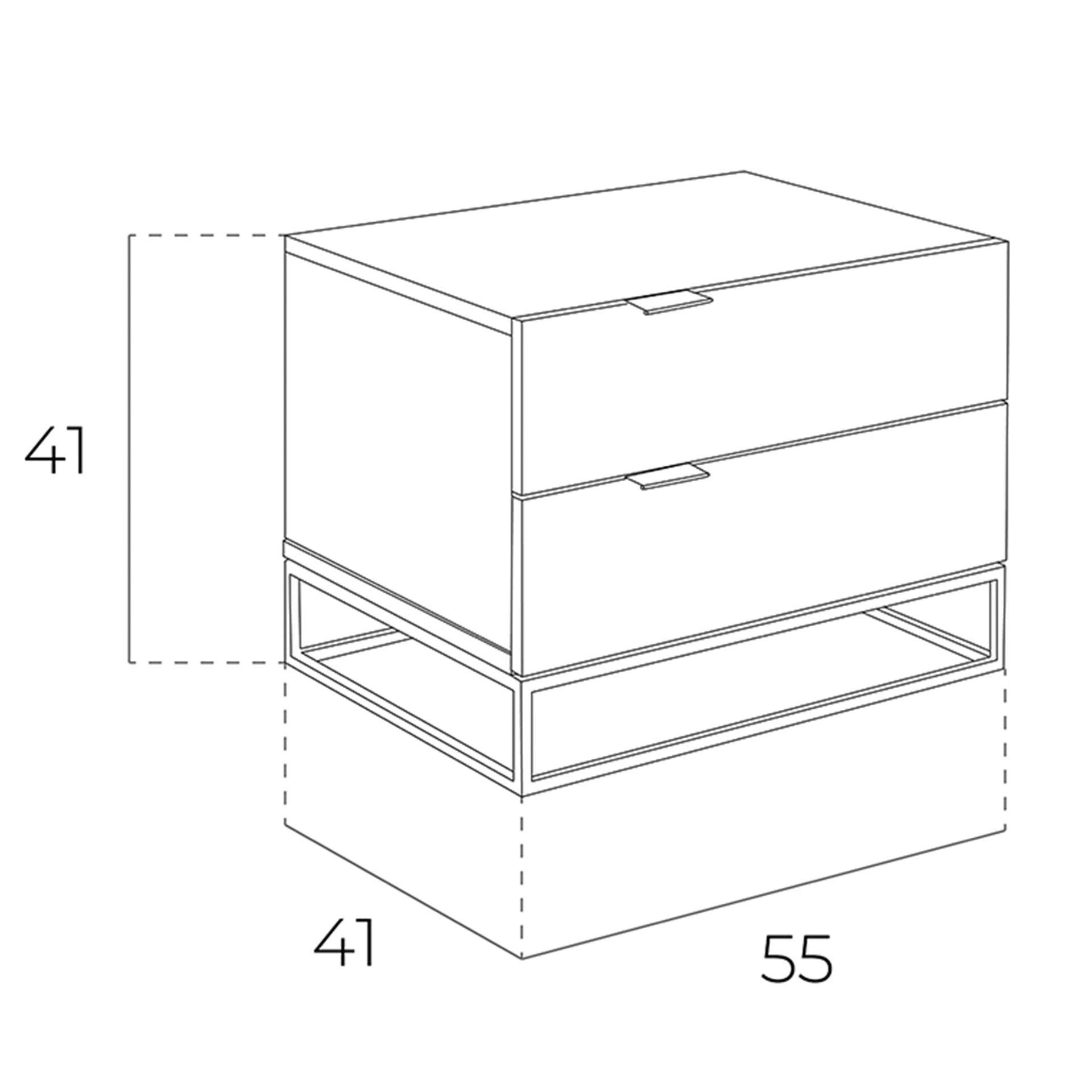 ANGEL CERDA Table de chevet en bois gris et acier noir  