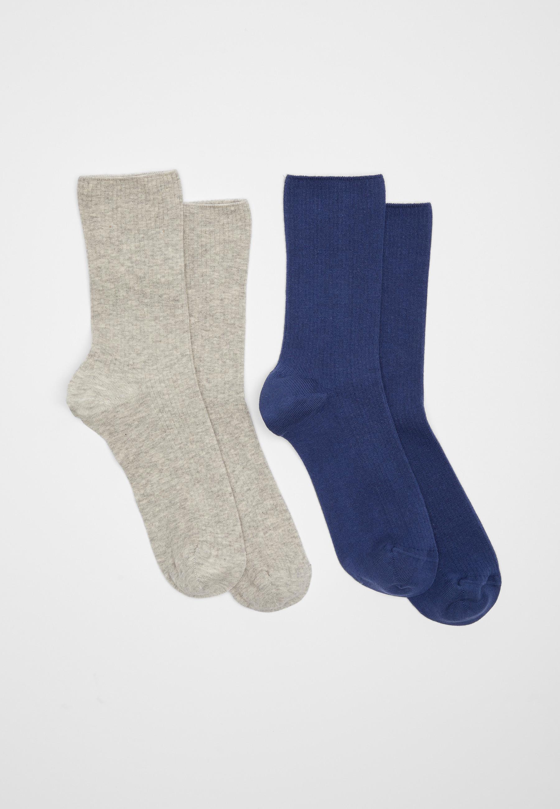 Damart  Lot de 2 paires de chaussettes maille côtelée coton biologique* 