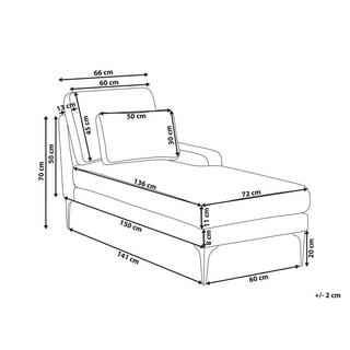 Beliani Chaise longue côté gauche en Polyester Minimaliste EWRON  